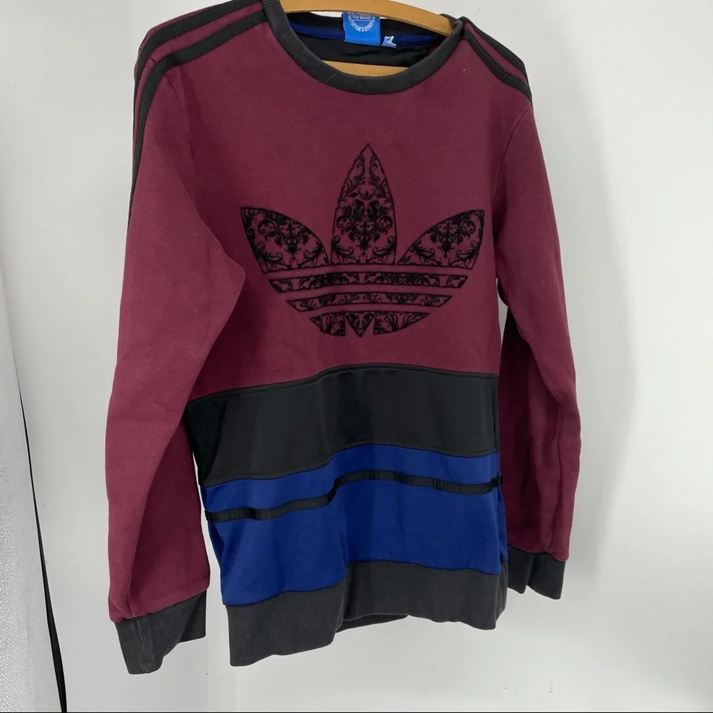 Adidas fillagree art crewneck wine black S